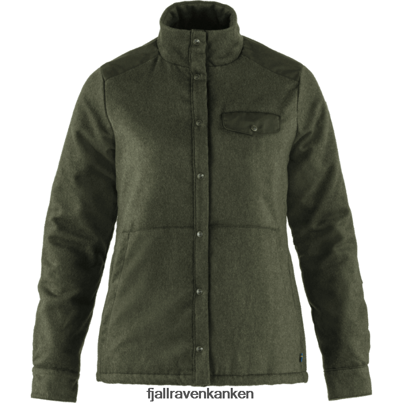 Fjallraven Sklep - Canada Wool Padded Jacket W Fjällräven Outlets Deep Forest
