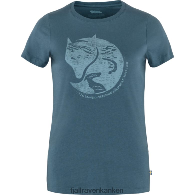 Fjallraven Kanken - Fashion Arctic Fox Print T-Shirt W Indigo Blue Fjällräven Outlets