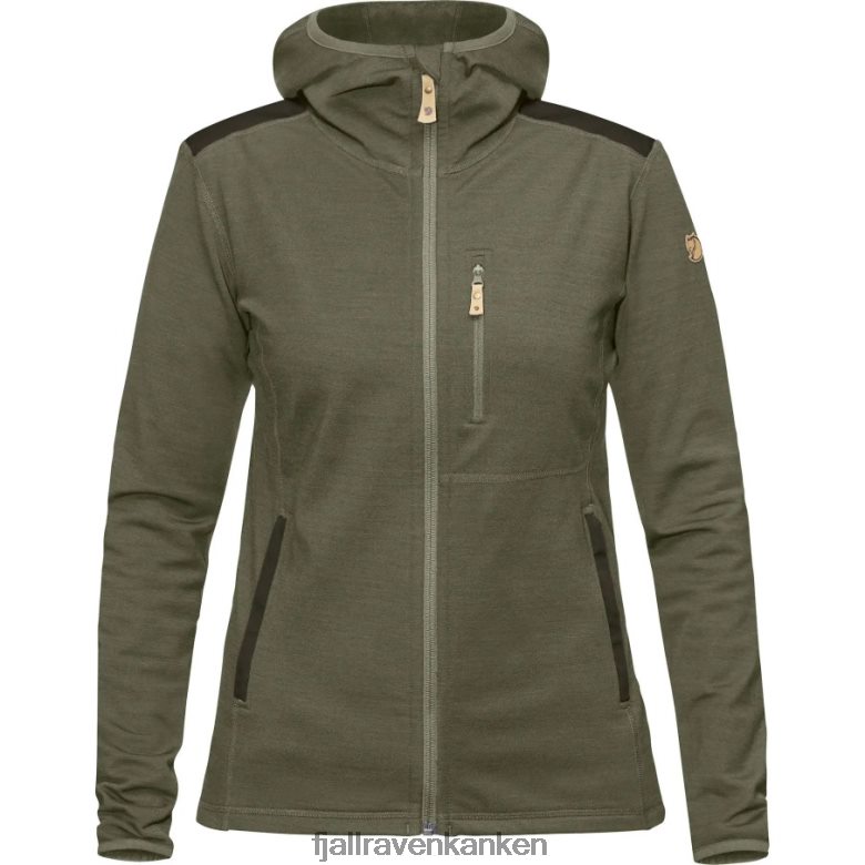 Fjallraven Sklep - Keb Fleece Hoodie W Fjällräven Outlets Laurel Green-Deep Forest