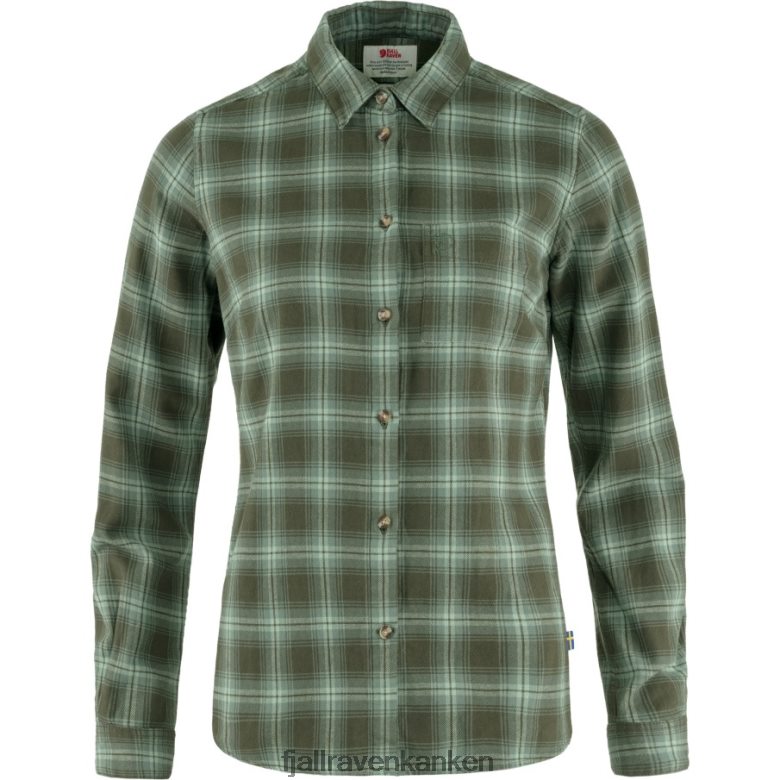 Fjallraven Sklep - Övik Flannel Shirt W Fjällräven Outlets Deep Forest-Patina Green