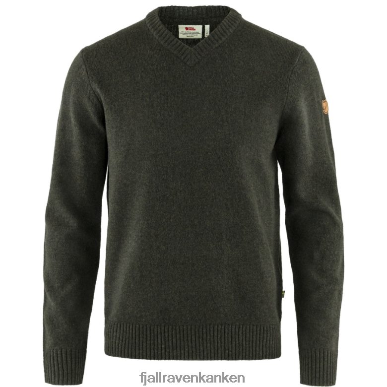 Fjallraven Kanken - Övik V-Neck Sweater M Dark Olive Fjällräven Outlets