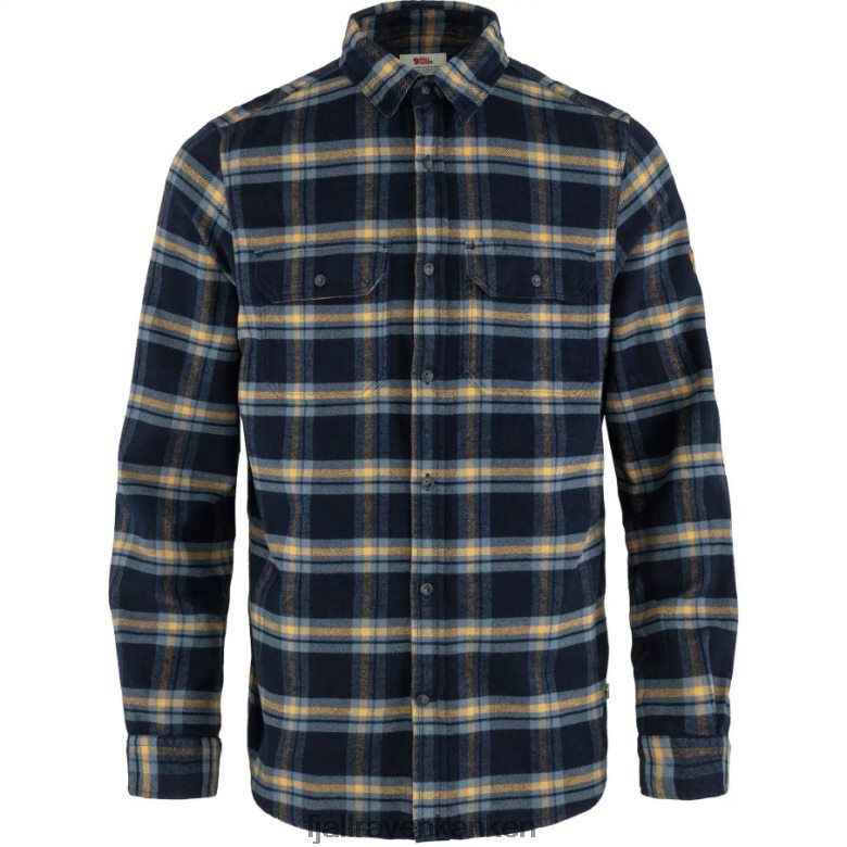 Fjallraven Sklep - Fjällräven Outlets Dark Navy-Buckwheat Brown Övik Heavy Flannel Shirt M