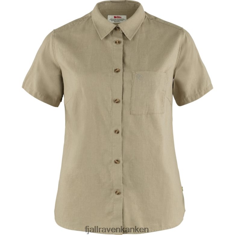 Fjallraven Sklep - Fjällräven Outlets Sand Stone Övik Travel Shirt Ss W