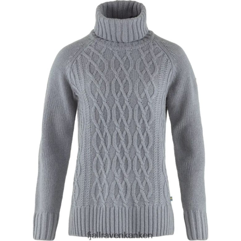 Fjallraven Sklep - Övik Cable Knit Roller Neck W Fjällräven Outlets Flint Grey