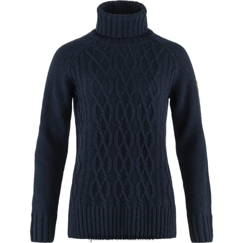 Fjallraven Kanken - Dark Navy Övik Cable Knit Roller Neck W Fjällräven Outlets
