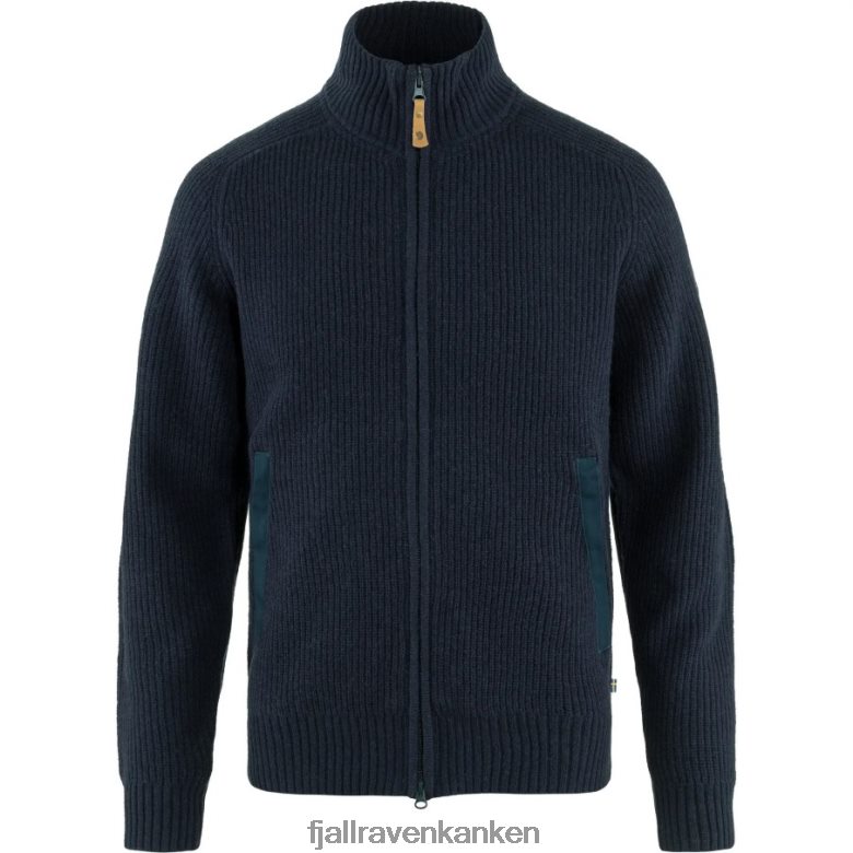 Fjallraven Kanken - Övik Zip Cardigan Knit M Dark Navy Fjällräven Outlets