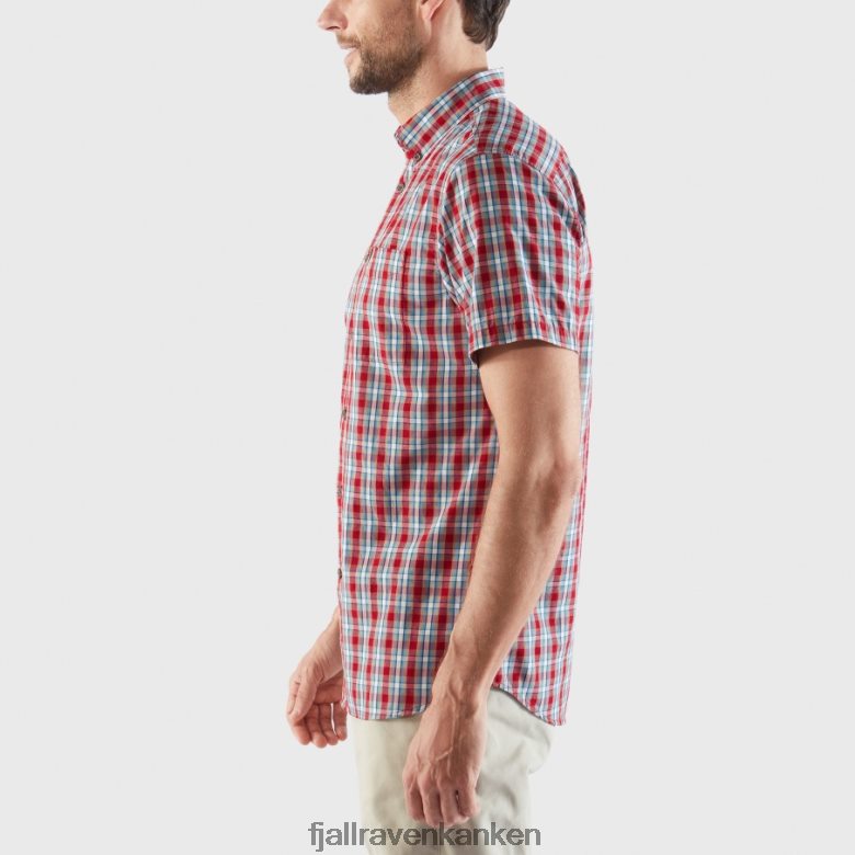 Fjällräven Polska - Fjällräven Outlets Övik Shirt Ss M Green-Alpine Blue
