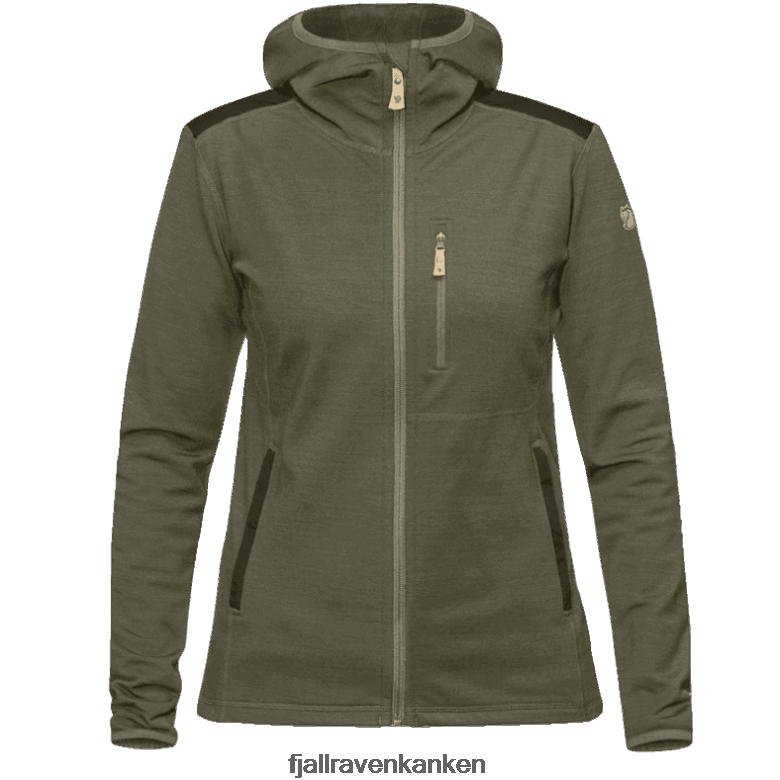 Fjallraven Sklep - Fashion Keb Fleece Hoodie W Fjällräven Outlets Laurel Green-Deep Forest
