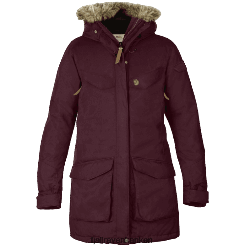 Fjallraven Sklep - Fjällräven Outlets Dark Garnet Nuuk Parka W - 3 Colours