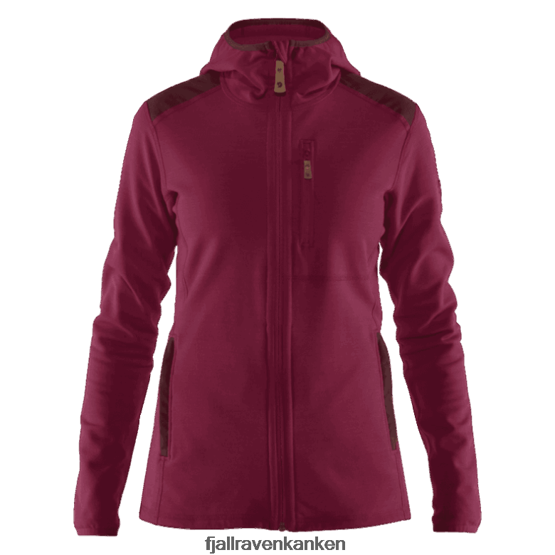 Fjallraven Kanken - Keb Fleece Hoodie W - 3 Colours Plum/Dark Garnet Fjällräven Outlets