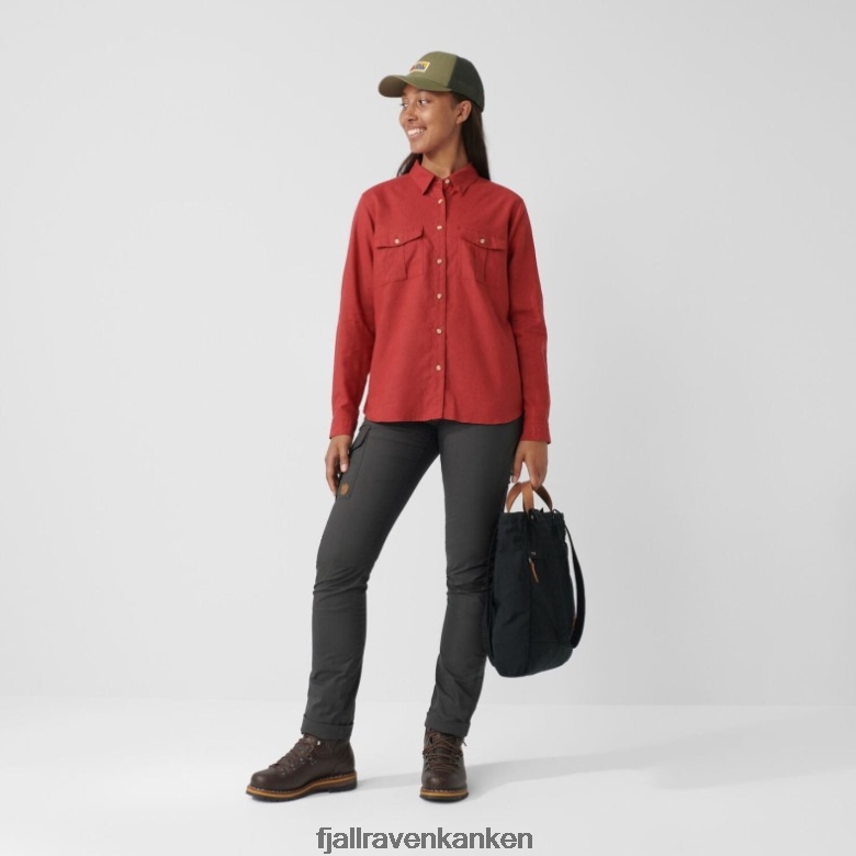 Fjällräven Polska - Raspberry Red Fjällräven Outlets Övik Travel Shirt Ls W - 2 Colours