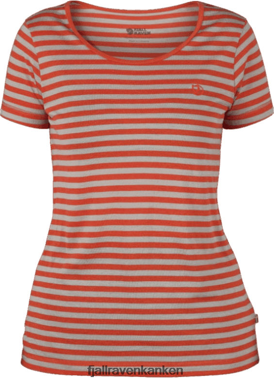 Fjallraven Sklep - Fjällräven Outlets Flame Orange High Coast Stripe T-Shirt W