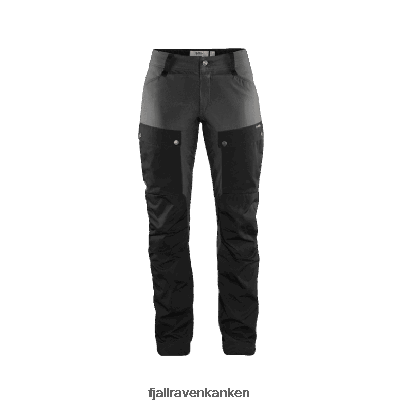 Fjallraven Sklep - Fjällräven Outlets Black-Stone Grey Keb Trousers Curved W Short - Black Stone Grey