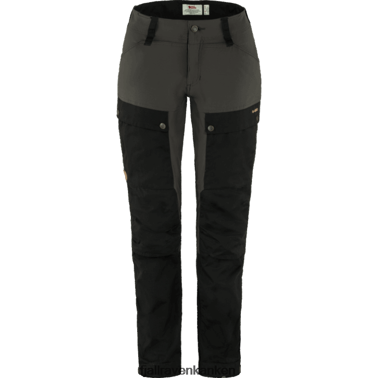 Fjallraven Sklep - Fjällräven Outlets Black-Stone Grey Keb Trousers Curved W Regular - Black Stone Grey