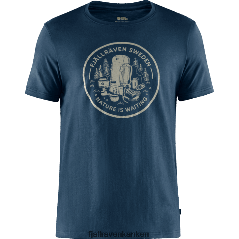 Fjallraven Sklep - Fikapaus T-Shirt M - 2 Colours Fjällräven Outlets Navy
