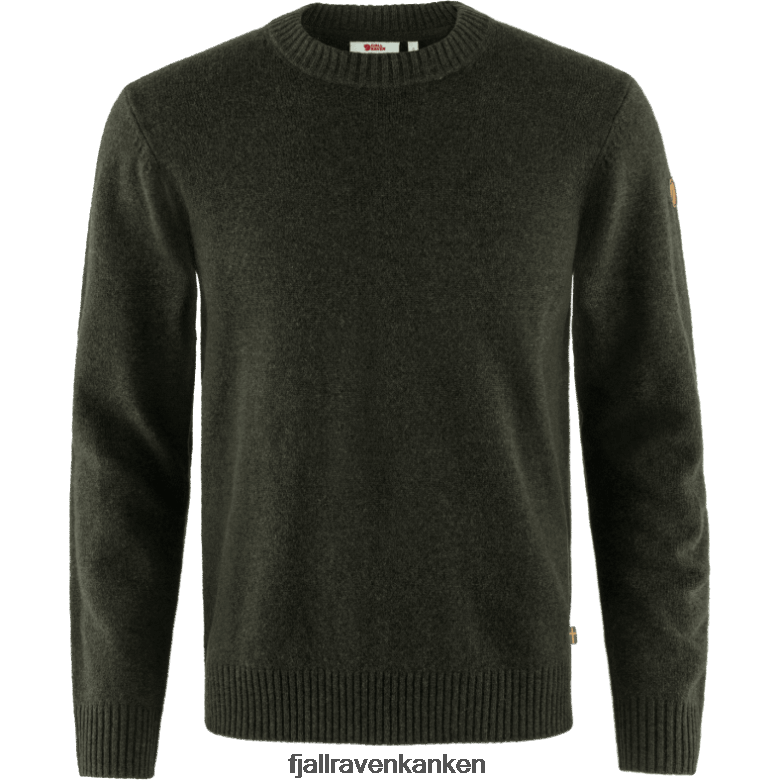 Fjällräven Polska - Dark Olive Fjällräven Outlets Övik Round-Neck Sweater M
