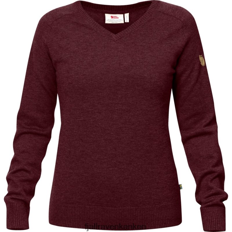 Fjallraven Kanken - Srmland V-Neck Sweater W Dark Garnet Fjällräven Outlets
