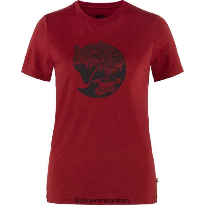 Fjällräven Polska - Fjällräven Outlets Abisko Wool Fox Ss W Pomegranate Red-Dark Navy
