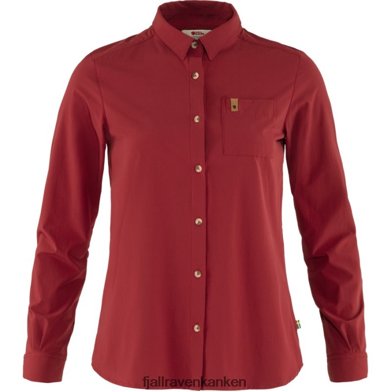 Fjallraven Sklep - Fjällräven Outlets Pomegranate Red Övik Lite Shirt Ls W