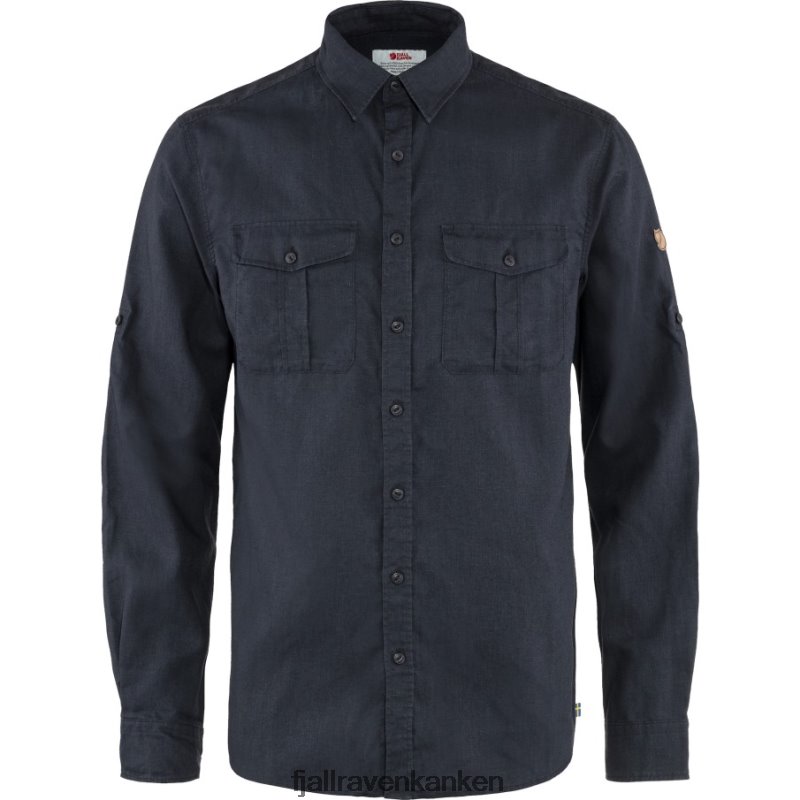 Fjällräven Polska - Dark Navy Fjällräven Outlets Övik Travel Shirt Ls M
