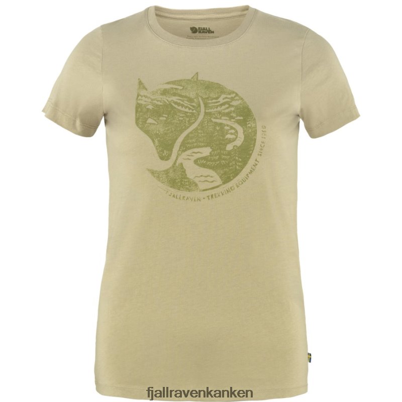 Fjallraven Kanken - Arctic Fox Print T-Shirt W Sand Stone Fjällräven Outlets Brand
