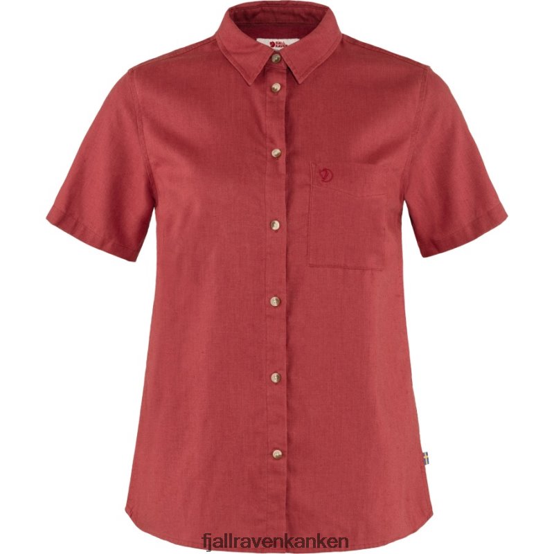 Fjallraven Sklep - Fjällräven Outlets Raspberry Red Övik Travel Shirt Ss W