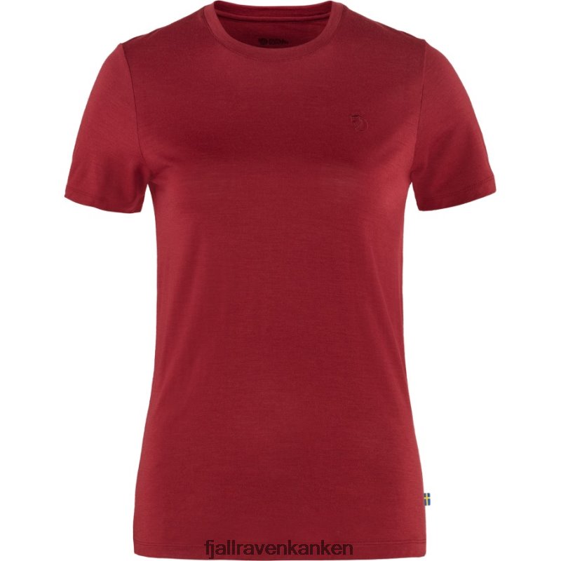 Fjällräven Polska - Fjällräven Outlets Abisko Wool Ss W Pomegranate Red
