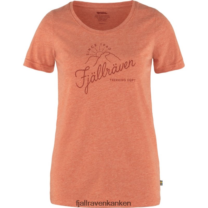 Fjällräven Polska - Fjällräven Outlets Sunrise T-Shirt W Rowan Red-Melange