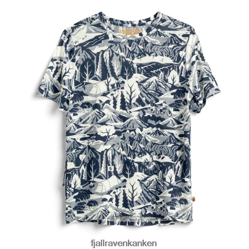 Fjällräven Polska - Fjällräven Outlets S/F Wool Caliswe T-Shirt W Navy-Eggshell