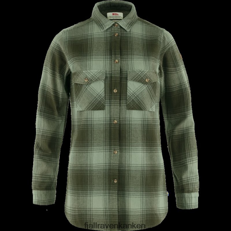 Fjallraven Sklep - Fjällräven Outlets Deep Forest-Patina Green Övik Twill Shirt Ls W