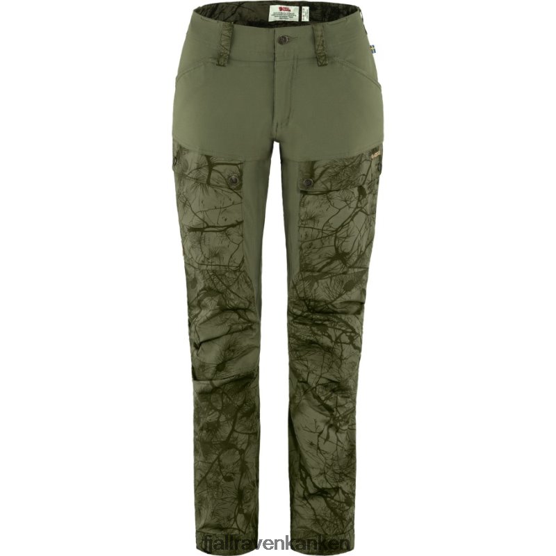 Fjallraven Sklep - Fjällräven Outlets Green Camo-Laurel Green Keb Trousers Curved W Reg