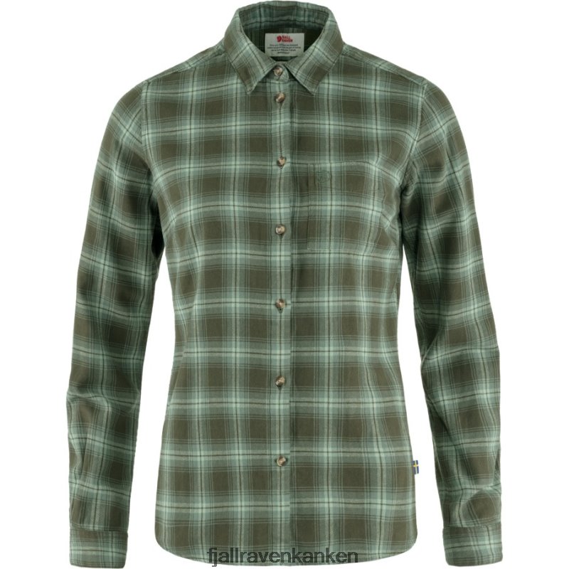 Fjallraven Sklep - Fjällräven Outlets Deep Forest-Patina Green Övik Flannel Shirt W