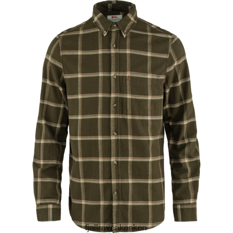 Fjallraven Kanken - Övik Comfort Flannel Shirt M Dark Olive-Sand Stone Fjällräven Outlets