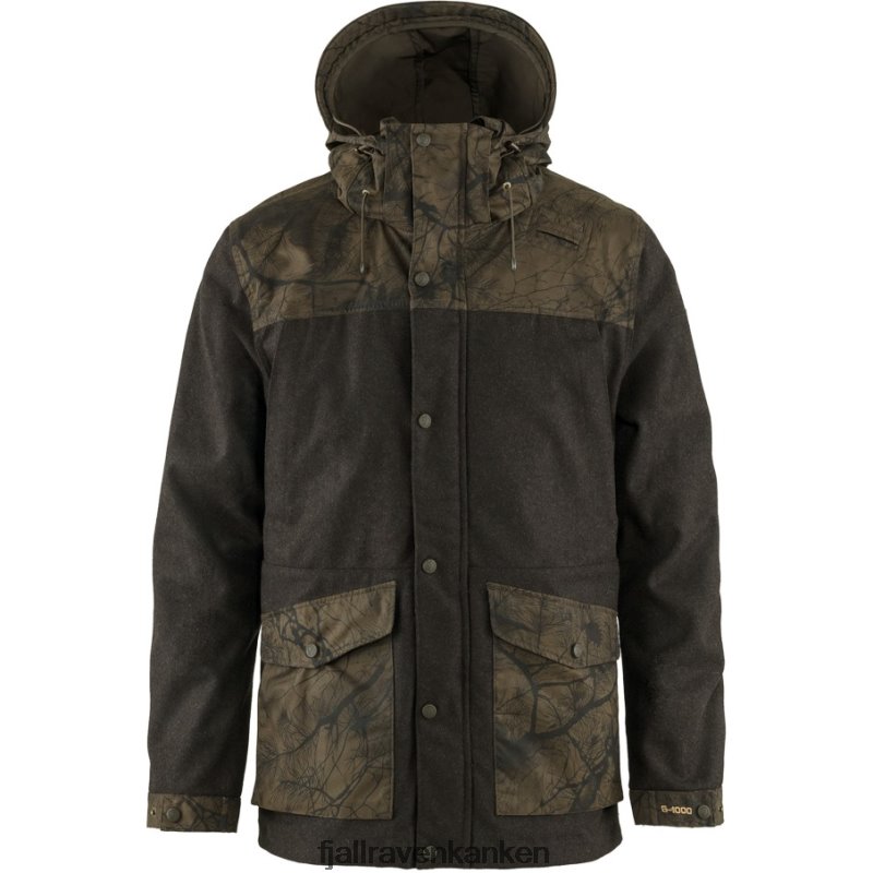 Fjällräven Polska - Dark Olive-Dark Olive Camo Fjällräven Outlets Brand Värmland Wool Jacket M