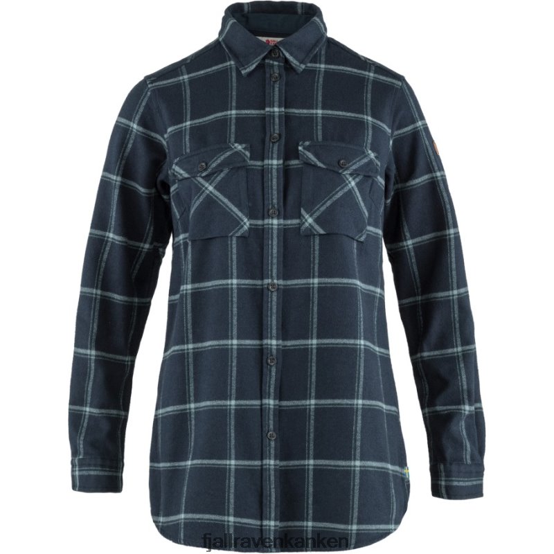 Fjällräven Polska - Dark Navy-Steel Blue Fjällräven Outlets Övik Twill Shirt Ls W