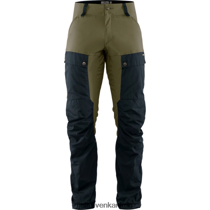 Fjallraven Sklep - Fjällräven Outlets Dark Navy-Light Olive Keb Trousers M Long