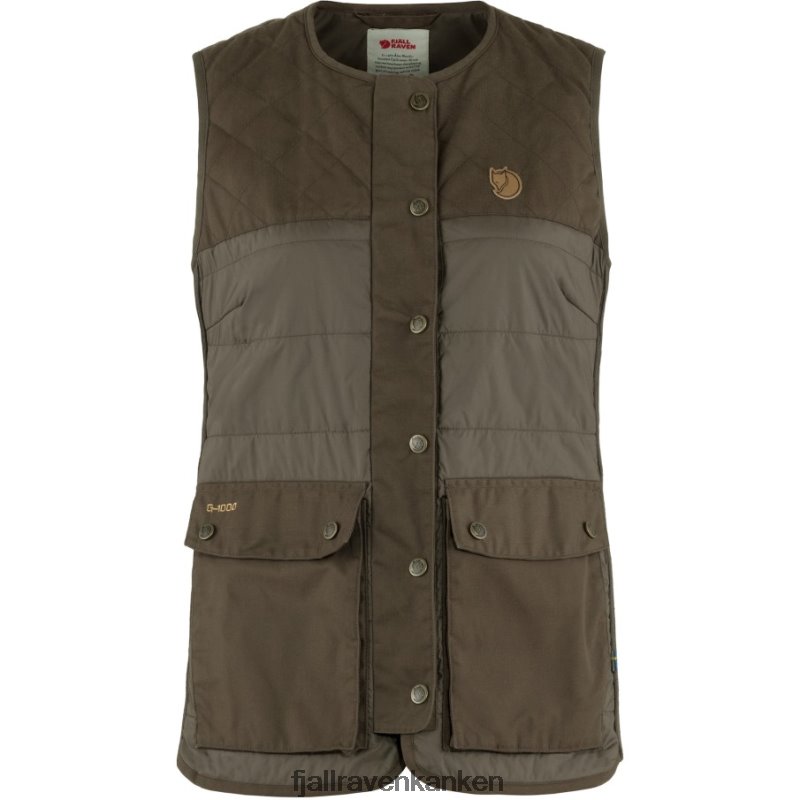 Fjallraven Sklep - Fjällräven Outlets Dark Olive Forest Wool Padded Vest W