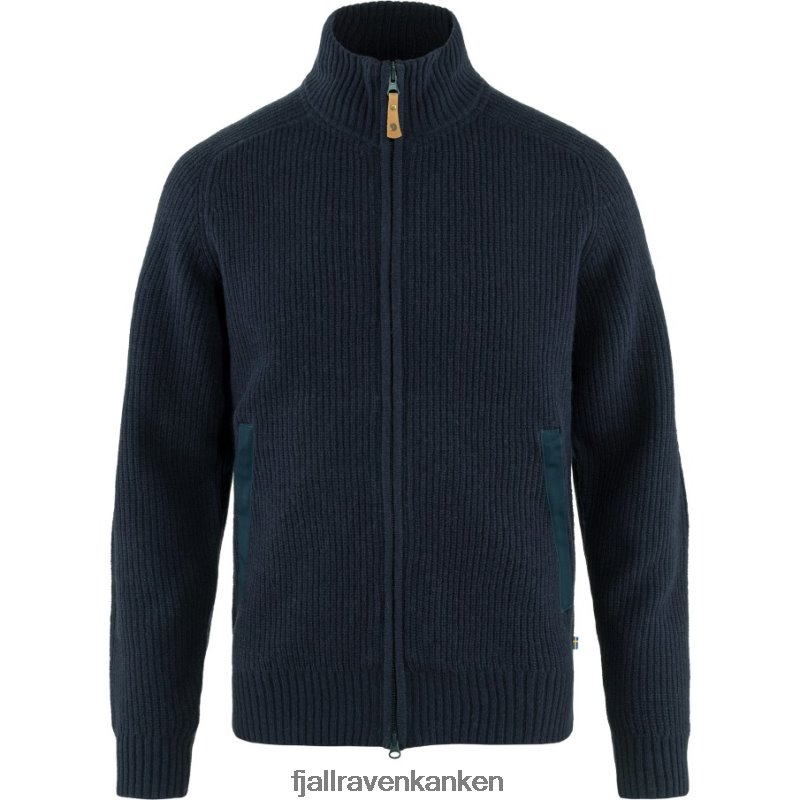 Fjällräven Polska - Dark Navy Fjällräven Outlets Brand Övik Zip Cardigan Knit M