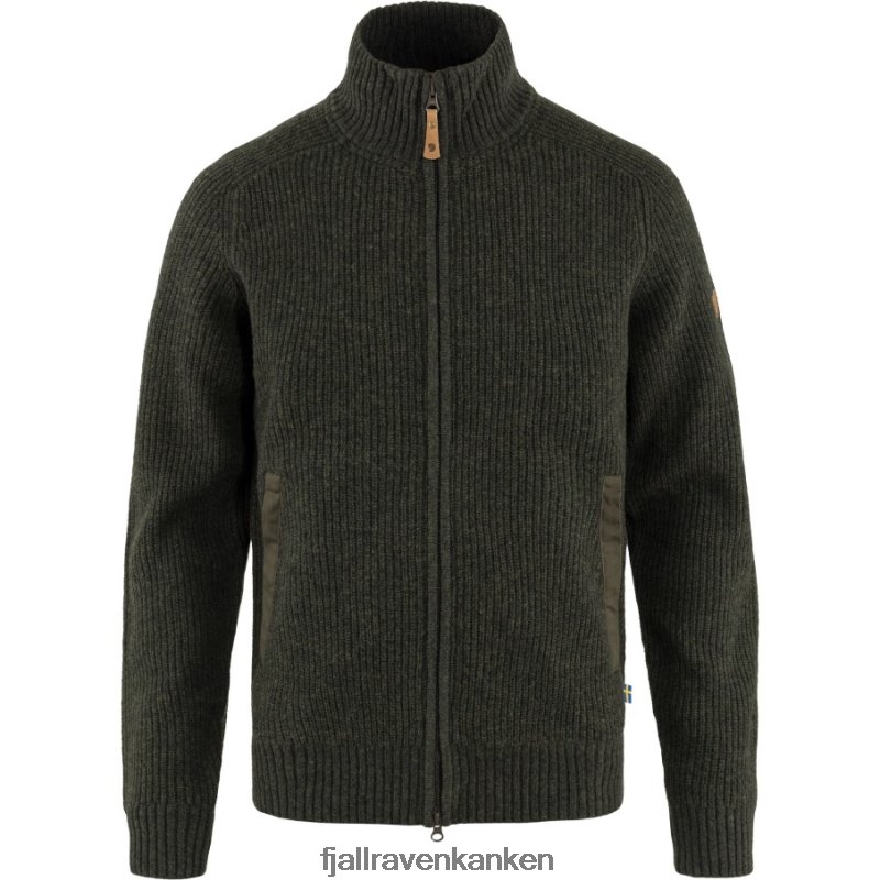 Fjallraven Kanken - Dark Olive Övik Zip Cardigan Knit M Fjällräven Outlets Brand