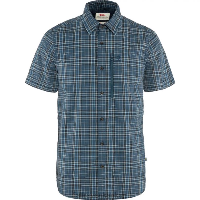 Fjallraven Sklep - Fjällräven Outlets Indigo Blue-Dark Navy Abisko Hike Shirt Ss M