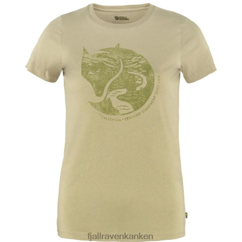 Fjallraven Kanken - Arctic Fox Print T-Shirt W Sand Stone Fjällräven Outlets