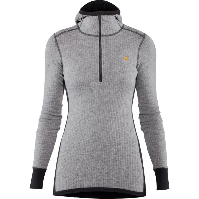 Fjallraven Sklep - Bergtagen Woolterry Hoodie W Fjällräven Outlets Grey