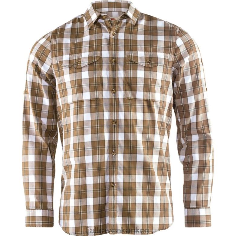 Fjallraven Sklep - Singi Flannel Shirt Ls M Fjällräven Outlets Dark Sand