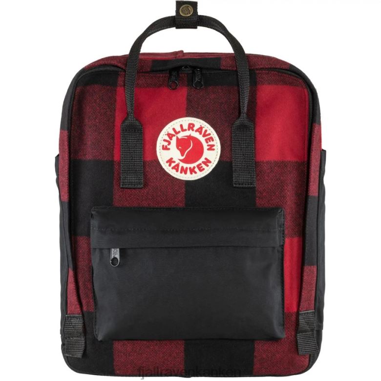 Fjallraven Kanken - Red-Black Kånken Re-Wool Fjällräven Outlets