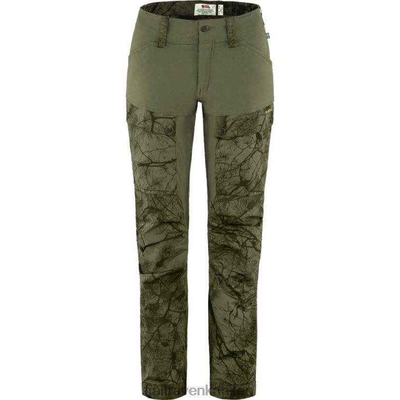 Fjallraven Sklep - Keb Trousers W Reg Fjällräven Outlets Green Camo-Laurel Green