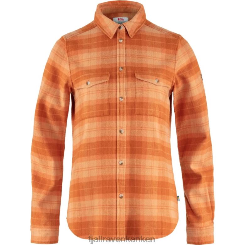 Fjällräven Polska - Fjällräven Outlets Övik Heavy Flannel Shirt W Peach Sand-Desert Brown