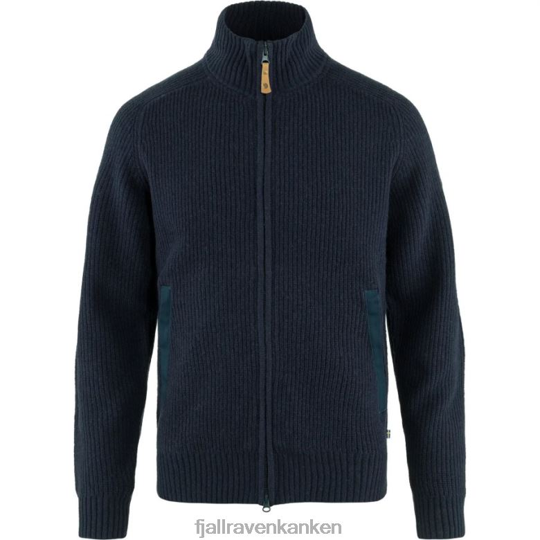 Fjällräven Polska - Dark Navy Fashion Fjällräven Outlets Övik Zip Cardigan Knit M